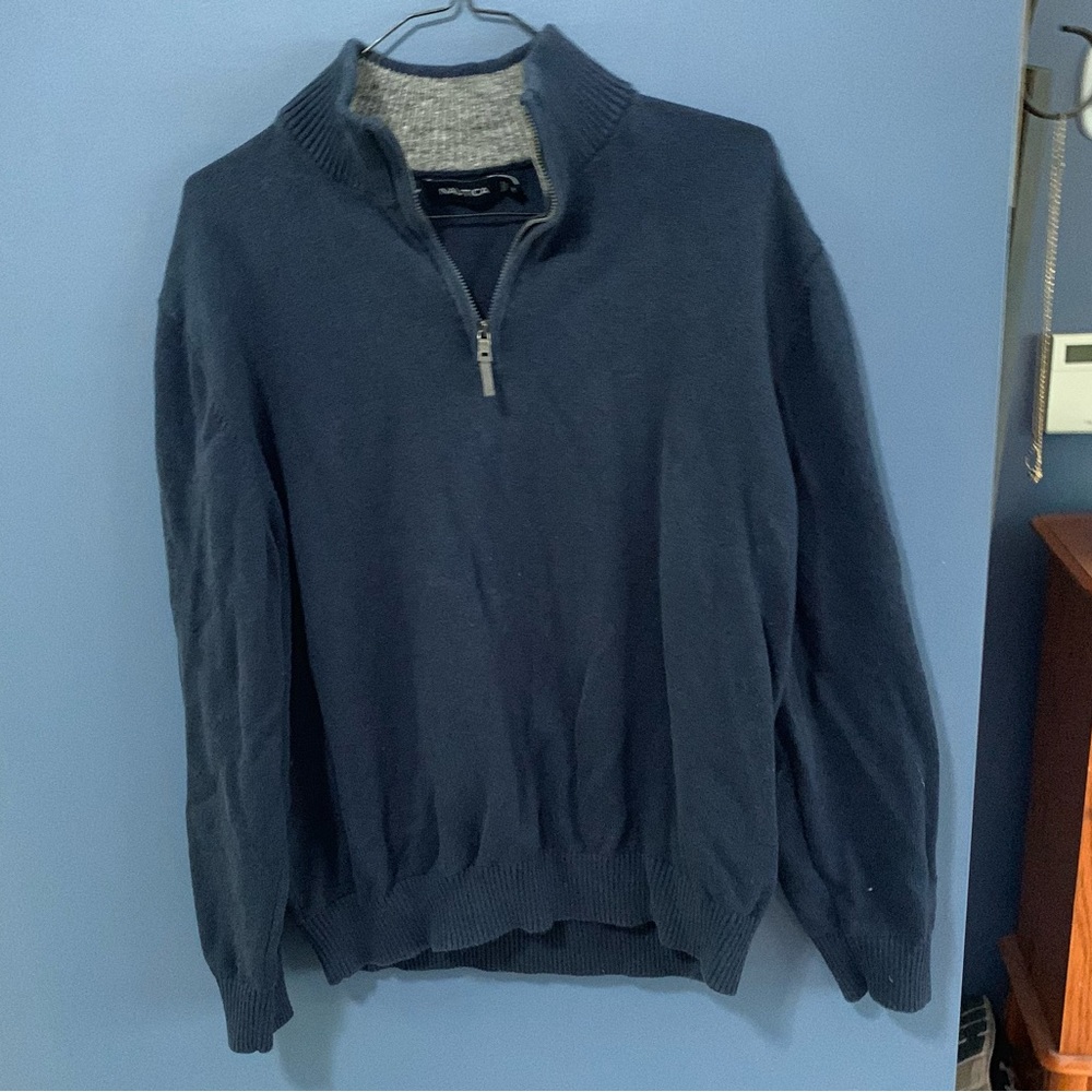 Navy 3/4 zip sweater